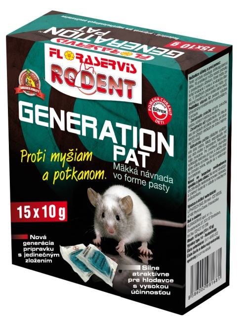 GENERATION PAT - mäkká návnada proti hlodavcom 15 x 10 g
